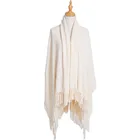 Elegant design Extended version Cashmere-Feel Acrylic warm poncho shawl with tassel