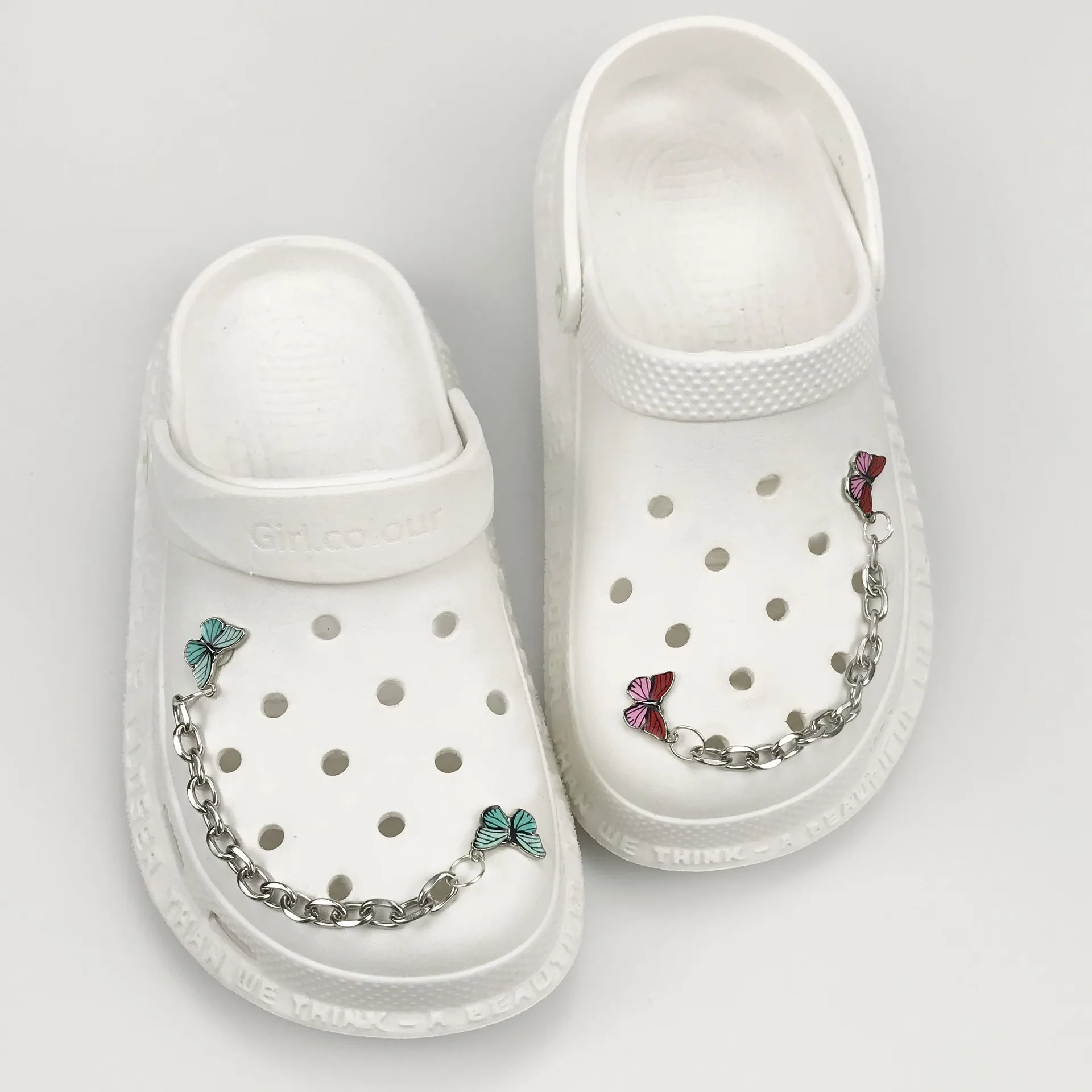Vintage Butterfly Shoe Charms Croc Charms Chain DIY Metal Clogs Shoes Chain Accessories Women Elegant Shoes Decoration, Red
Vintage Butterfly Shoe Charms Croc Charms Chain DIY Metal Clogs Shoes Chain Accessories Women Elegant Shoes Decoration, Red