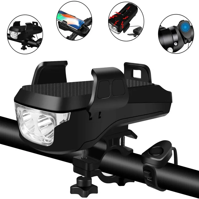 4 in 1LED light bicycle horn three modes of power bank headlight USB charging bike headlight waterproof cycling light
4 in 1LED light bicycle horn three modes of power bank headlight USB charging bike headlight waterproof cycling light