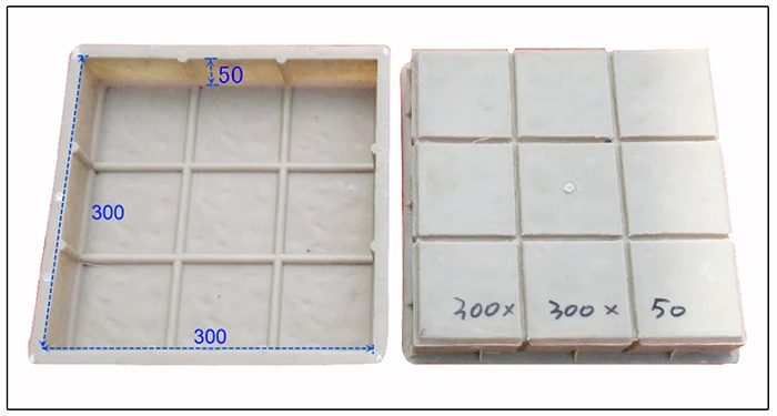 Plastic Concrete Pathway Paving Block Mold 300-300-50 157