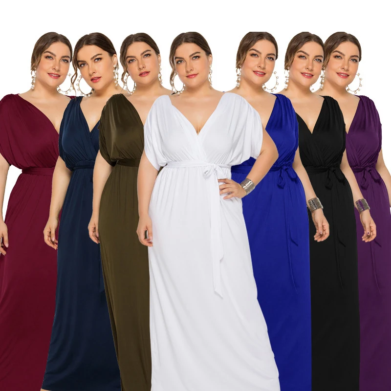 2021 Hot sale oversize dress solid women Self Tie Solid Wrap Dress maxi plus size dress
2021 Hot sale oversize dress solid women Self Tie Solid Wrap Dress maxi plus size dress