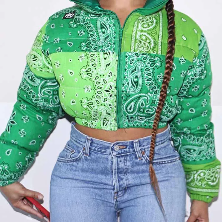 2021 Autumn And Winter Thickened Collar Cashew Flower Printing Casual Wear Bread Cotton-Padded Jacket Female
2021 Autumn And Winter Thickened Collar Cashew Flower Printing Casual Wear Bread Cotton-Padded Jacket Female