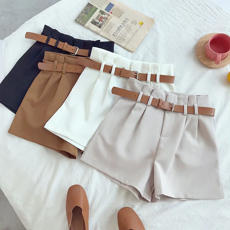 Korean Brief Suit Shorts For Women Fashion Solid High Waist Wide Leg Shorts With Belt, White, black, apricot, light brown, armygreen
Korean Brief Suit Shorts For Women Fashion Solid High Waist Wide Leg Shorts With Belt, White, black, apricot, light brown, armygreen