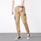 1906#XYHZ Wholesale men solid color Casual Cargo funky Pants men cotton chino pants six pockets
