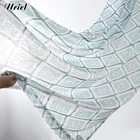 Accept custom polyester modern sheer curtains geometric print for the living room