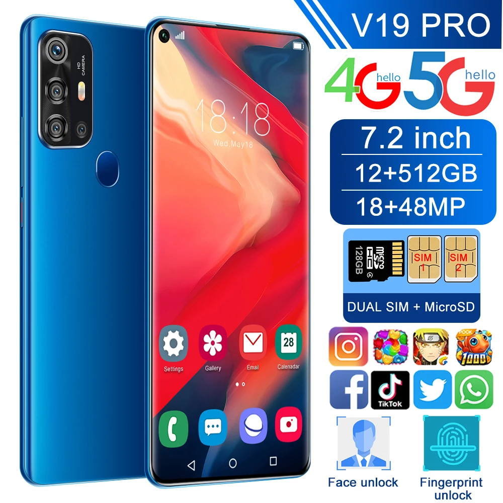 Matt black/Matt white/Matte blue 6.8 HD+ Full Display 1440*3088 12GB RAM+512GB ROMV19 Pro Mobile Phone
Matt black/Matt white/Matte blue 6.8 HD+ Full Display 1440*3088 12GB RAM+512GB ROMV19 Pro Mobile Phone