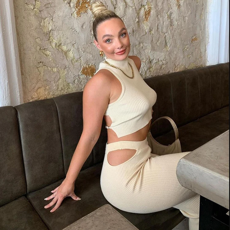 Hollow Out Solid Two Piece Pants Set Popular Fitted Ladies Outfits Cropped Top Backless Two Piece Set-SM
Hollow Out Solid Two Piece Pants Set Popular Fitted Ladies Outfits Cropped Top Backless Two Piece Set-SM