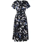 ELCD0000002 wholesale summer short Sleeves Floral Printed Knee Length casual Dress for women