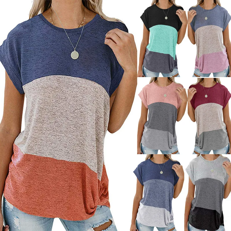 Coldker Women's Trendy Short Sleeve Loose T-Shirt Patchwork Tops Blouses Black boutique clothing Clothing
Coldker Women's Trendy Short Sleeve Loose T-Shirt Patchwork Tops Blouses Black boutique clothing Clothing
