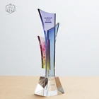 New Design Creative Customize Uv Laser Printing Art Glass blank Dance Trophy for islamic christian gifts