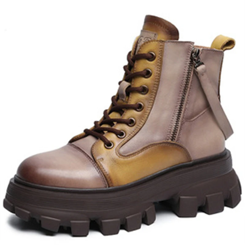 Dropshipping Custom Logo Women's Genuine Leather Thick Bottom Short Boots Retro Style Women Chunky Boot Casual Shoes
Dropshipping Custom Logo Women's Genuine Leather Thick Bottom Short Boots Retro Style Women Chunky Boot Casual Shoes