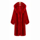 Fur Coat Women Wholesale Hooded Faux Fox Fur Winter Coat for Women Long Fake Fur Coat