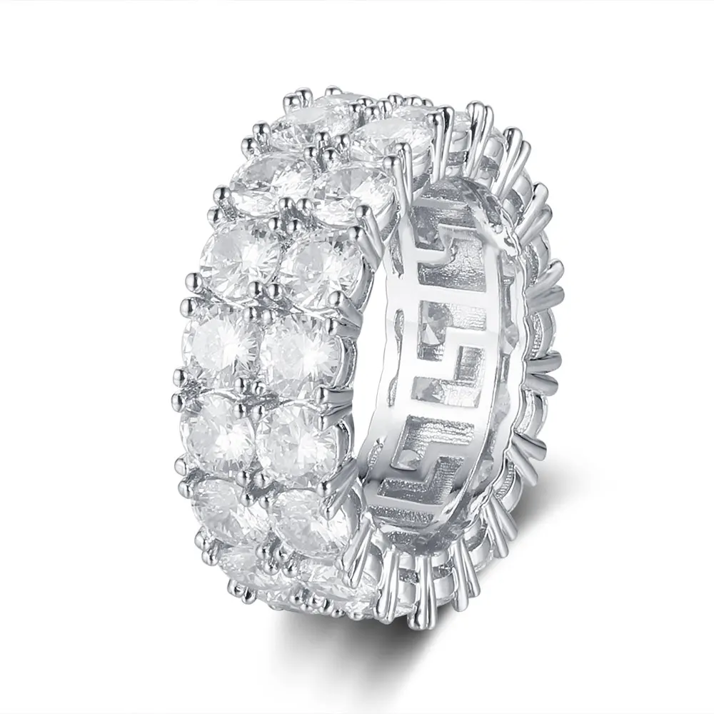 9mm 2 Row Bling Bling CZ Zircon Iced Out Hip Hop Rings Wholesale Fashion Round Ring For Men Woman Jewelry
9mm 2 Row Bling Bling CZ Zircon Iced Out Hip Hop Rings Wholesale Fashion Round Ring For Men Woman Jewelry