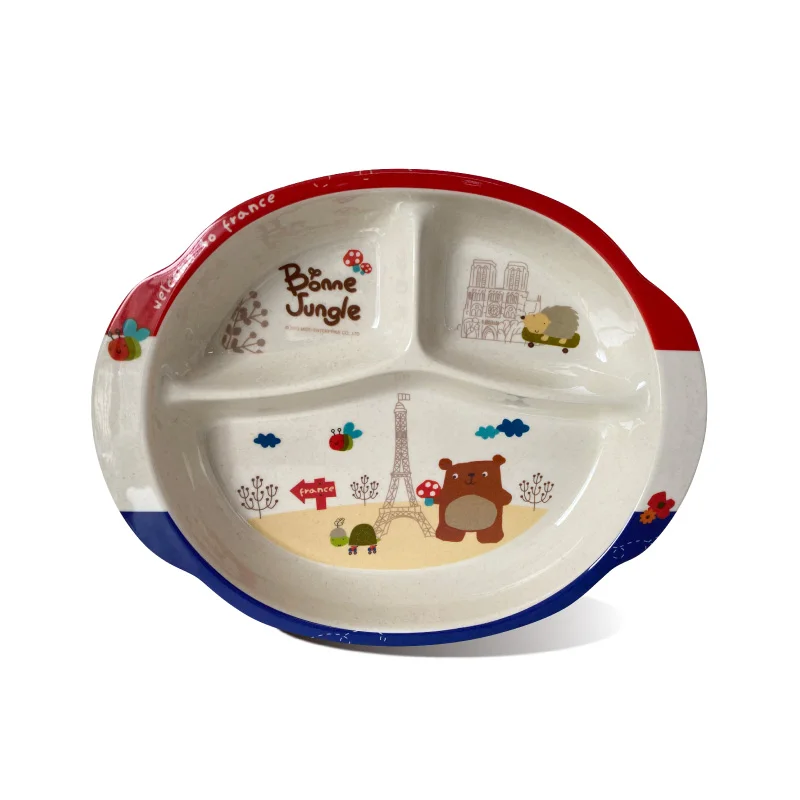 Amazon hot selling food grade kids compartments melamine bamboo fiber kids dinner plate, Customized color acceptable
Amazon hot selling food grade kids compartments melamine bamboo fiber kids dinner plate, Customized color acceptable