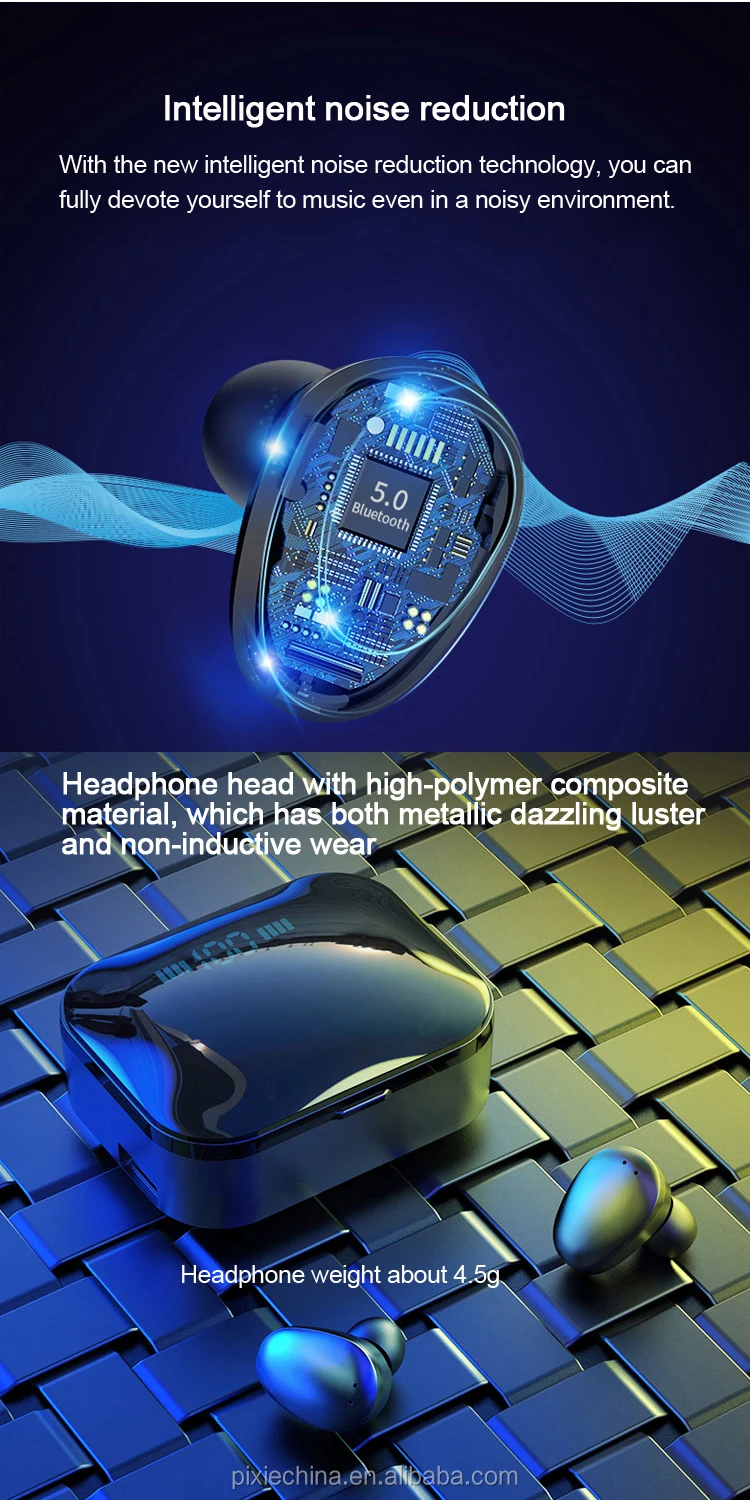 TWS 5.0 With Led Display Mini Earbuds Noise Cancelling Headphone Bluetooth Headset Wireless Twin Bluetooth Earphone Touch - ANKUX.COM