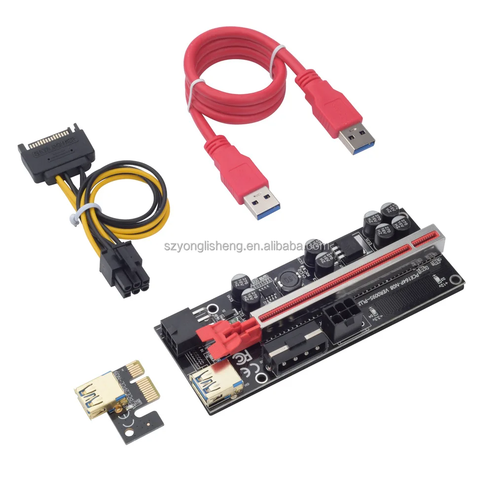 

Newest 009s Plus PCI-E GPU Riser Card PCI Express 1X to 16X USB 3.0 Express