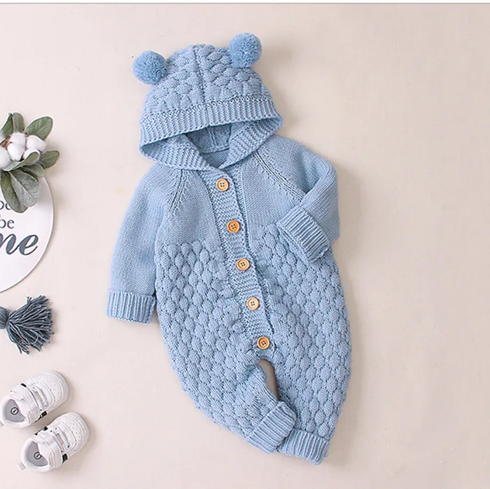 Wholesale Baby Girls Boys hooded Rompers jumpsuit Solid Knitted baby Clothes, Pink, white, gray, light blue, dark blue
Wholesale Baby Girls Boys hooded Rompers jumpsuit Solid Knitted baby Clothes, Pink, white, gray, light blue, dark blue