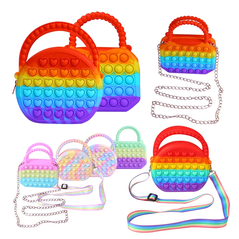 DD411 Silicone Cute Push Bubble Toy Storage Bags With Chain Sensory Purse Bag Fidget Girls Handbag
DD411 Silicone Cute Push Bubble Toy Storage Bags With Chain Sensory Purse Bag Fidget Girls Handbag