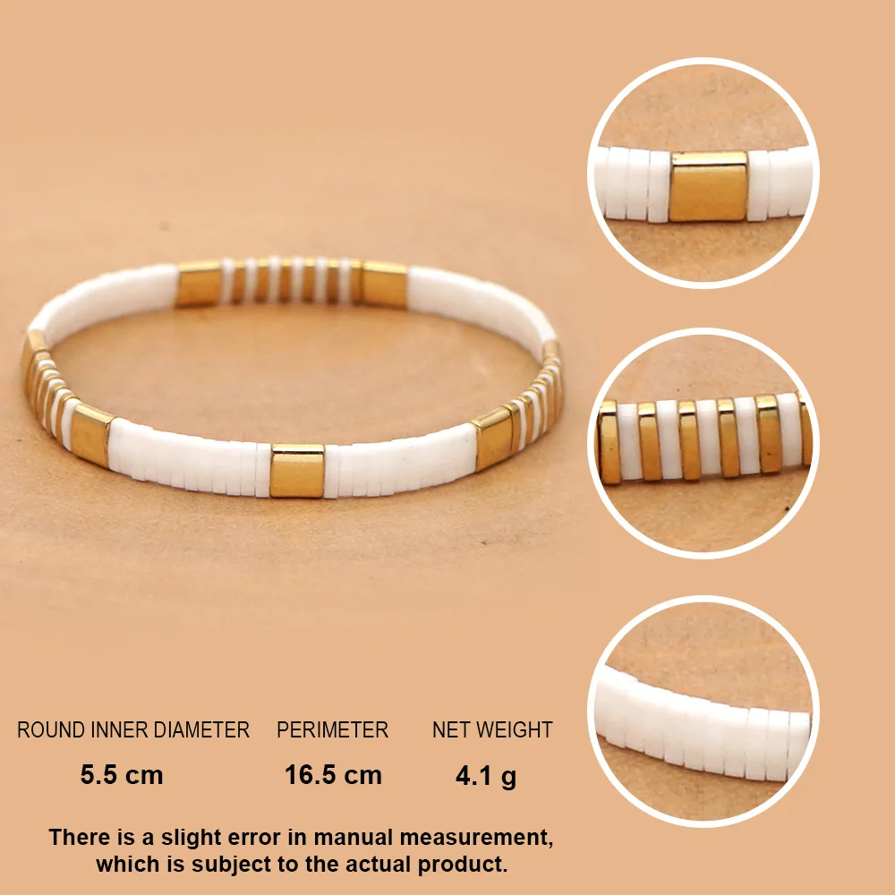 Fashionable and simple boho style female bracelet jewelry gift Miyuki rice beads hand-woven charm bracelet