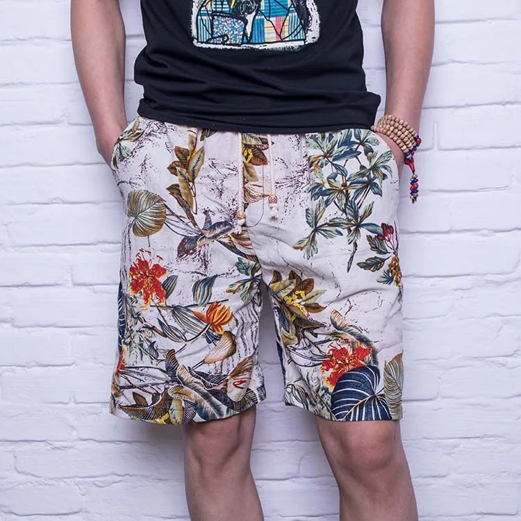 2021 cotton linen beach pants men's casual shorts quick-drying loose summer fashion drawstring printed shorts 
2021 cotton linen beach pants men's casual shorts quick-drying loose summer fashion drawstring printed shorts