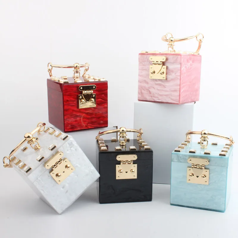 Fashion mini lock women square purse acrylic handbag wedding evening clutch bags, 6 colors
Fashion mini lock women square purse acrylic handbag wedding evening clutch bags, 6 colors