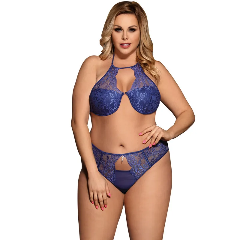 Women Super Delicate Blue Floral Lace Halter Backless Sexy Bra and Panty lingerie Set for girl
Women Super Delicate Blue Floral Lace Halter Backless Sexy Bra and Panty lingerie Set for girl