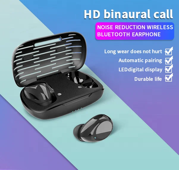 Free Shipping CE FCC RoHS 400mAh IPX5 Waterproof TWS For Blutooth Earphones Wireless Noise Cancelling In Ear Headphone, Black
Free Shipping CE FCC RoHS 400mAh IPX5 Waterproof TWS For Blutooth Earphones Wireless Noise Cancelling In Ear Headphone, Black