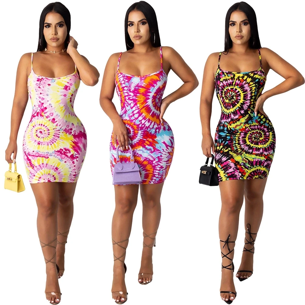 FM-X9247 New Arrival sexy women dresses tie dye colorful print loose condole belt dresses
FM-X9247 New Arrival sexy women dresses tie dye colorful print loose condole belt dresses