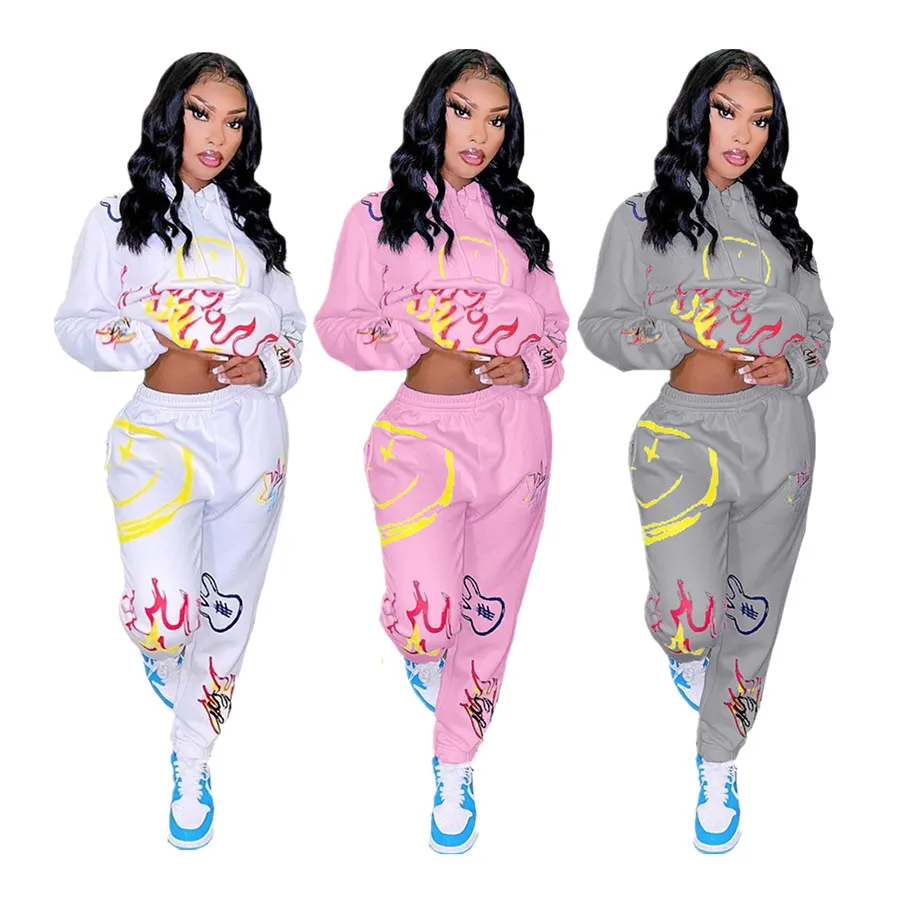 SY231-Ladies Fashion Hooded Positioning Printed Sweater and Pants Set Two-piece Set joggers pants two piece pants set, 3 colors 
SY231-Ladies Fashion Hooded Positioning Printed Sweater and Pants Set Two-piece Set joggers pants two piece pants set, 3 colors