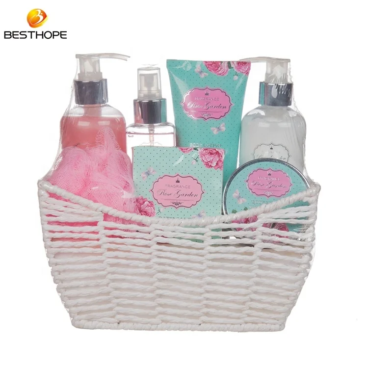 Customized OEM spa body care basket bath gift sets