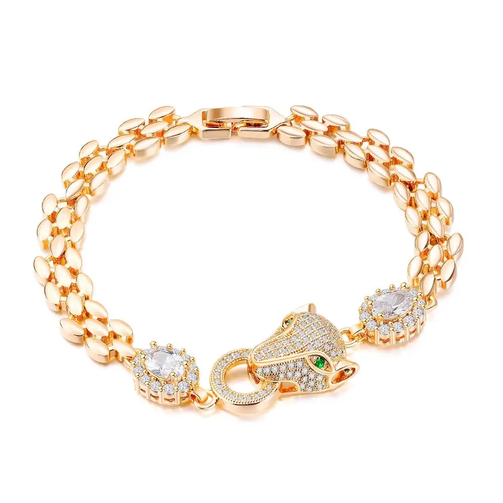Trendy 18K Gold Plated Brass Adjustable Exquisite Cuban Link Leopard Bracelet For Women
Trendy 18K Gold Plated Brass Adjustable Exquisite Cuban Link Leopard Bracelet For Women