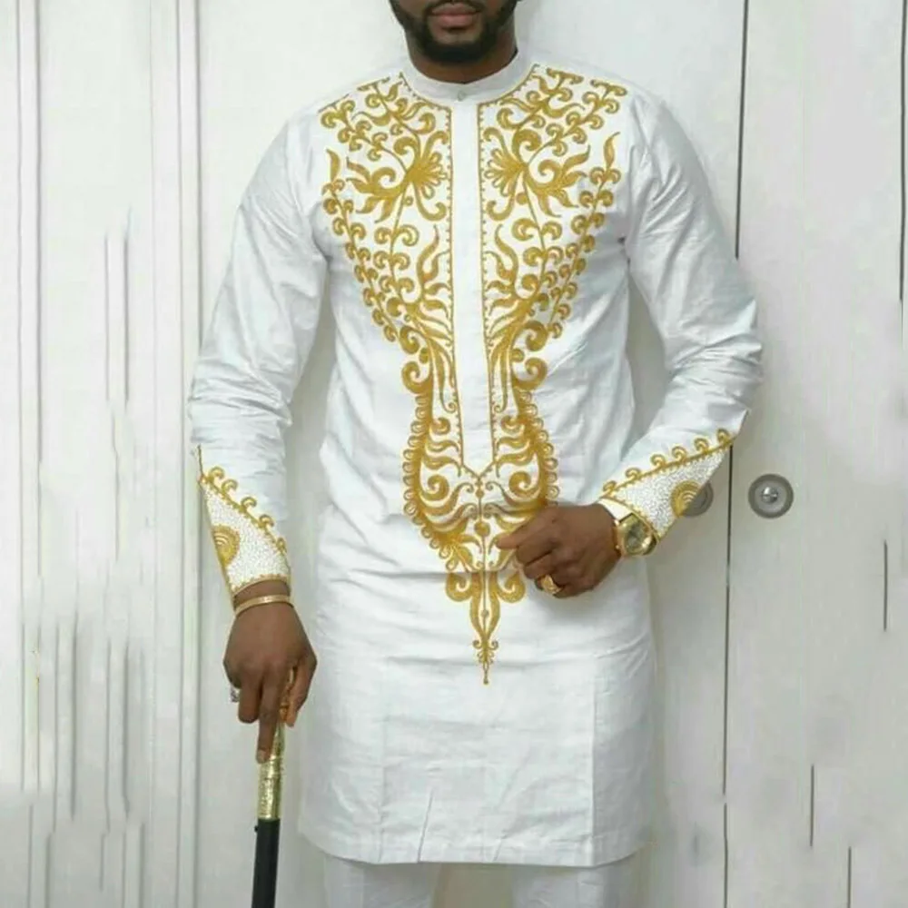 Europe & American and Africa ethnic style hot sale men's clothing wholesale fashion printing long-sleeved robe T-shirt in stock, White or customized
Europe & American and Africa ethnic style hot sale men's clothing wholesale fashion printing long-sleeved robe T-shirt in stock, White or customized
