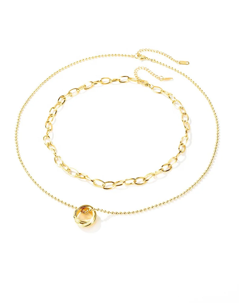 Custom Stainless Steel Hot Selling Necklace Double Layered Gold Plated Big O Ring Link Ball Chain With Charms Pendant Jewelry
Custom Stainless Steel Hot Selling Necklace Double Layered Gold Plated Big O Ring Link Ball Chain With Charms Pendant Jewelry