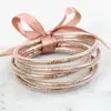 Stock 2019 New Design Bracelet Glitter Tube Bangles Set Matching Ribbon