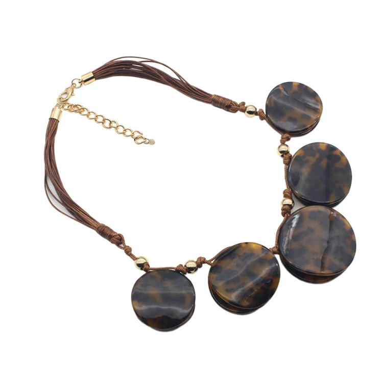Custom handmade acrylic acetate tortoiseshell jewelry for women popular unique designer necklace