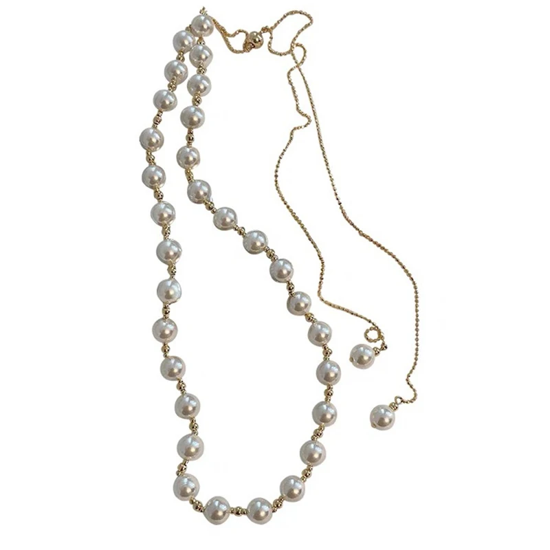 Retro Adjustable Length Imitation Pearl Necklace Simple Temperament Clavicle Chain Necklace Long Tassel Beaded Jewelry Gifts, Gold color
Retro Adjustable Length Imitation Pearl Necklace Simple Temperament Clavicle Chain Necklace Long Tassel Beaded Jewelry Gifts, Gold color