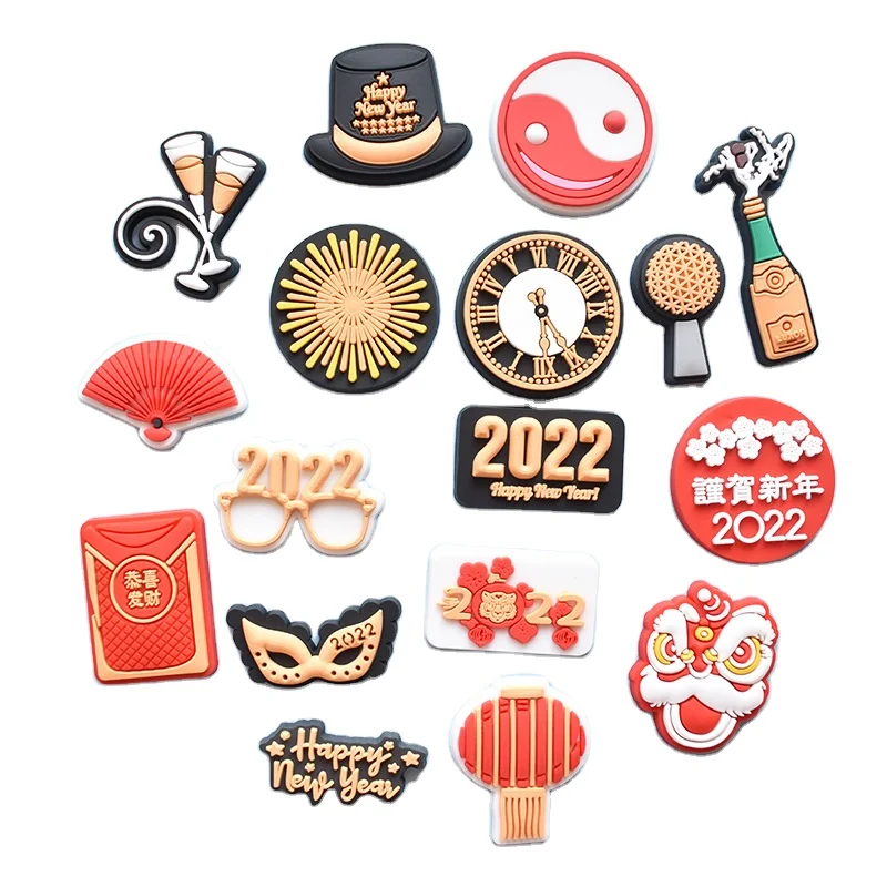 New Year PVC Shoe Charms New Croc Charms Ladies Shoes Decorations Shoe Accessories Decoration Designer Croc Charms Bulk
New Year PVC Shoe Charms New Croc Charms Ladies Shoes Decorations Shoe Accessories Decoration Designer Croc Charms Bulk