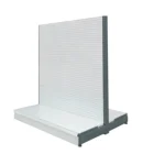Double sided shelf supermarket display shelf rack ( Perforated back board)