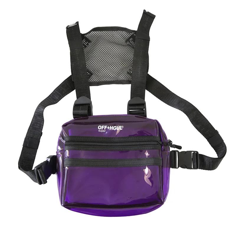 Summer tide brand tooling transparent PVC vest chest bag cool hip hop tactics Multi Pocket wearable vest Backpack, Optional
Summer tide brand tooling transparent PVC vest chest bag cool hip hop tactics Multi Pocket wearable vest Backpack, Optional