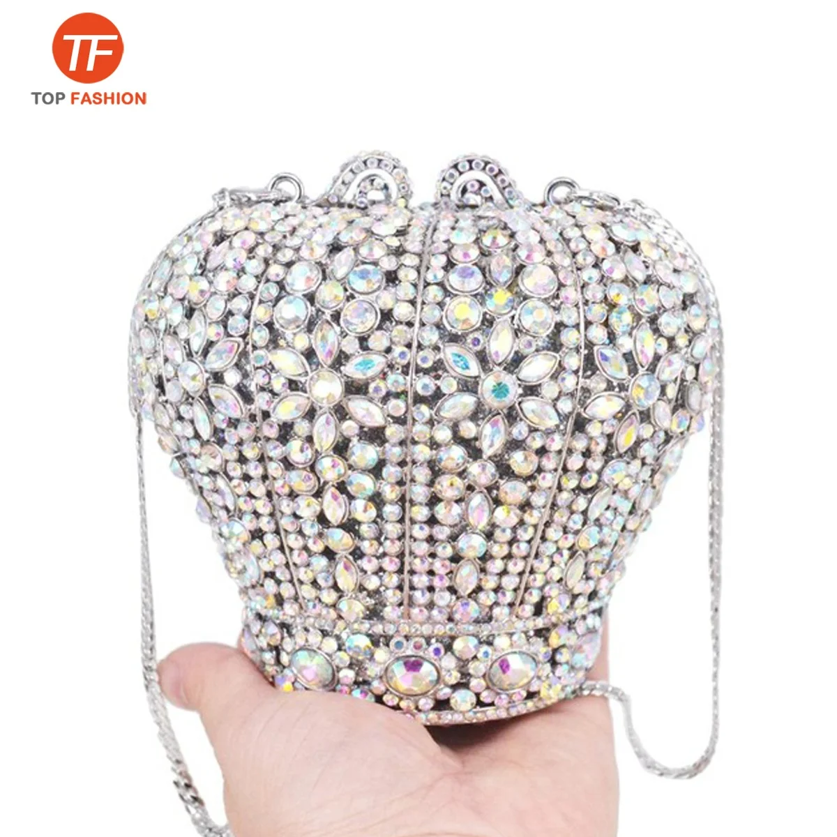 New Crown Shape Designed Evening Crystal Clutch Wedding Prom Party Female Diamond Purse, ( accept customized )
New Crown Shape Designed Evening Crystal Clutch Wedding Prom Party Female Diamond Purse, ( accept customized )