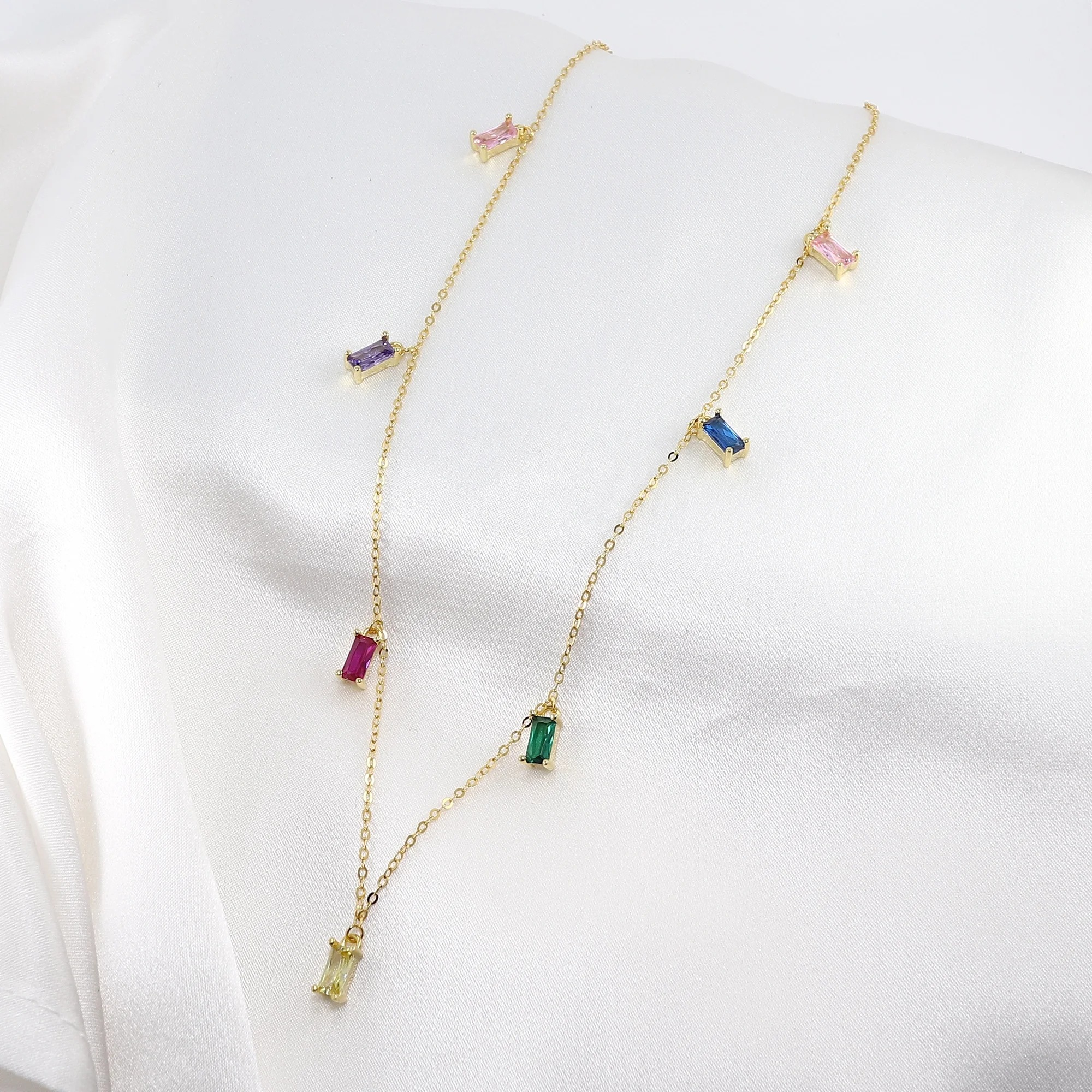 Birth Stone Woman Colorful Cz 18K Gold Plated 925 Dainty Sterling Silver Choker Baguette Custom Necklace
Birth Stone Woman Colorful Cz 18K Gold Plated 925 Dainty Sterling Silver Choker Baguette Custom Necklace