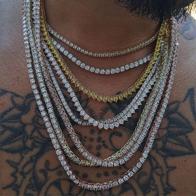 wholesale 3/4/ 5mm Women Hiphop Round Copper Cubic zircon 18k Gold Chain zircon Tennis Necklace, Gold/silve/rose gold
wholesale 3/4/ 5mm Women Hiphop Round Copper Cubic zircon 18k Gold Chain zircon Tennis Necklace, Gold/silve/rose gold