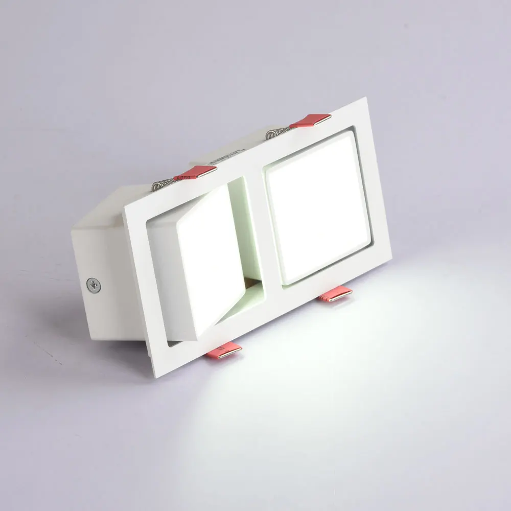 LED Square Downlight Embedded 1x7w 2x7w 3x7w Ceiling Lamp Adjustable Anti-glare LED Down Light Spotlight for Meeting room