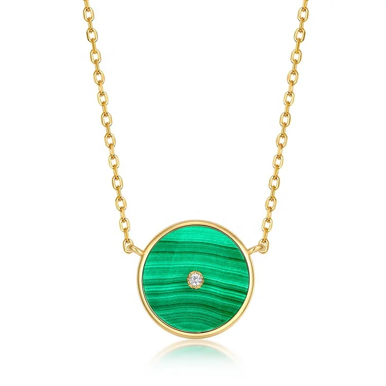 Hot Selling Malachite Gemstone Necklace Design Wholesale Jewelry Trendy Sterling Silver Gold Plated Malachite Cz Necklace
Hot Selling Malachite Gemstone Necklace Design Wholesale Jewelry Trendy Sterling Silver Gold Plated Malachite Cz Necklace