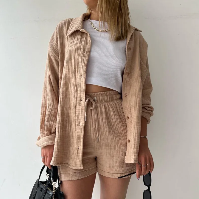 wholesale women casual two piece sets ladies solid lounge shorts sets 2023 spring suits women's clothing
wholesale women casual two piece sets ladies solid lounge shorts sets 2023 spring suits women's clothing