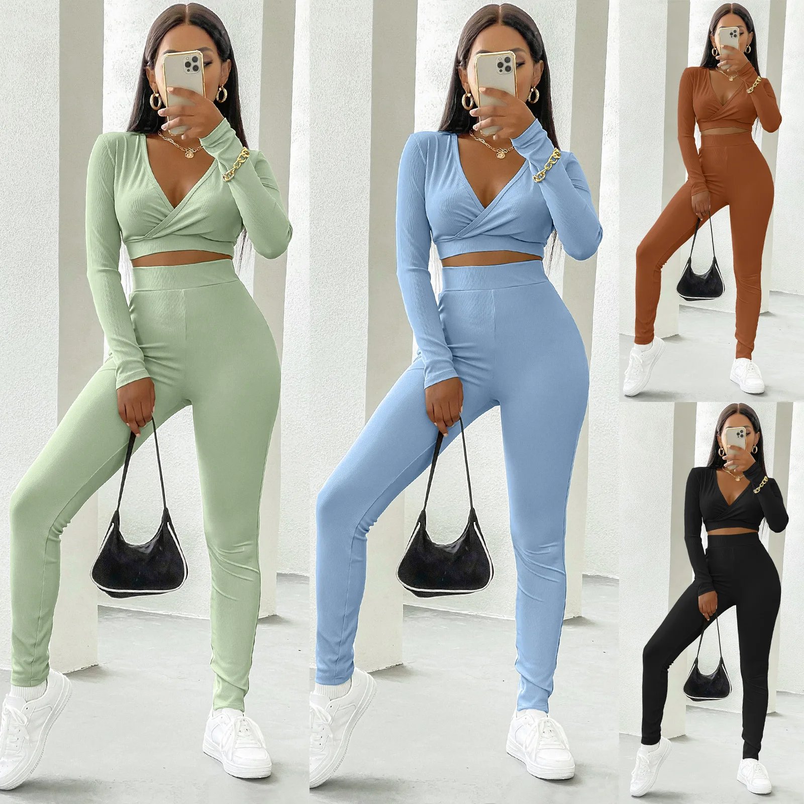 2021 Autumn Winter Women's Suits Sexy Crop Top Sweat pants Jogging fitness Women Two Piece Sets
2021 Autumn Winter Women's Suits Sexy Crop Top Sweat pants Jogging fitness Women Two Piece Sets