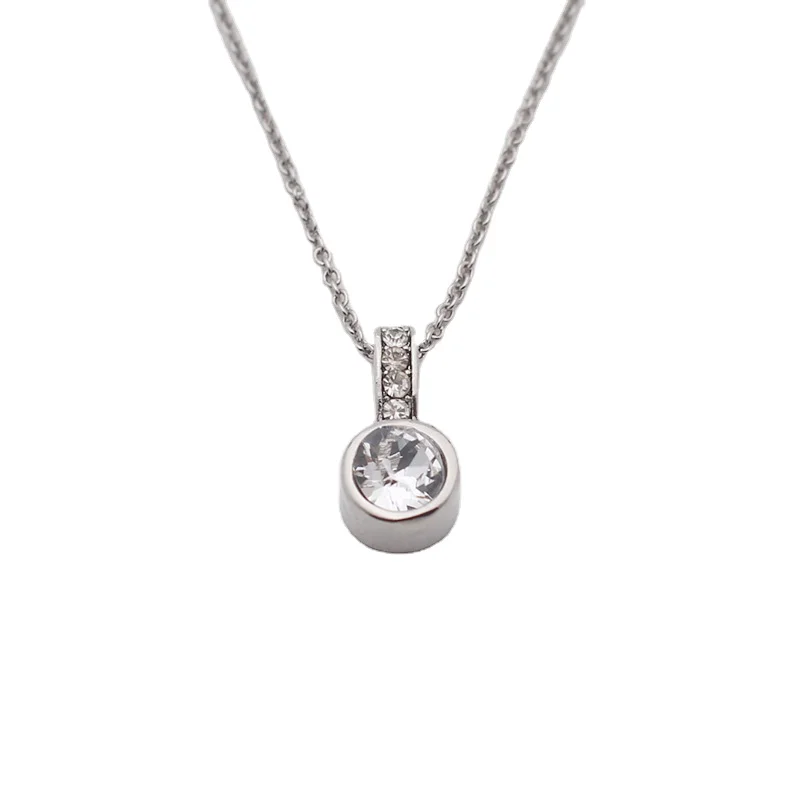 Fashion Design Silvertone Crystal Rhinestone Crystal Circle Stones Tiny Pendant Necklace
Fashion Design Silvertone Crystal Rhinestone Crystal Circle Stones Tiny Pendant Necklace