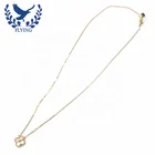 Fashion White color gold plated swarovski crystals sterling silver layer necklace