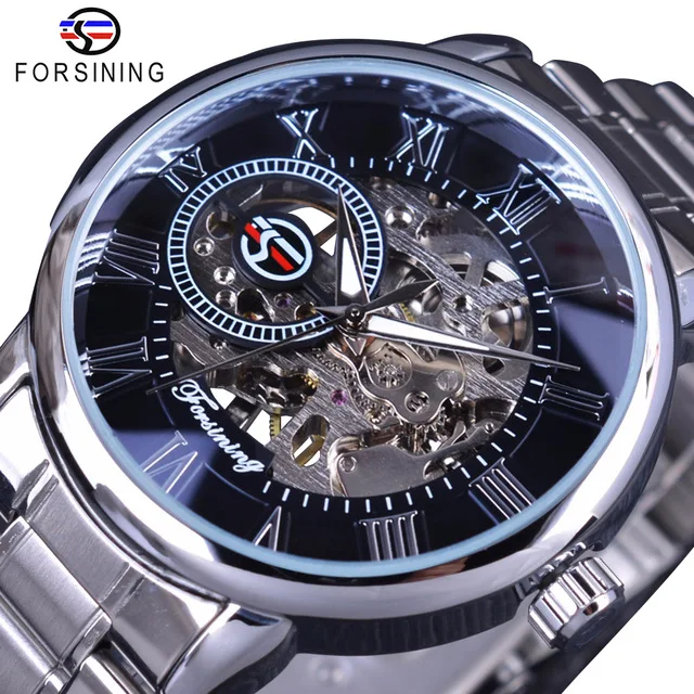 Forsining Watch New Golden Skeleton Mechanical Watch Hand Wind Men Stainless Steel Strap Wristwatch Sports Army Military Clock, 6-colors
Forsining Watch New Golden Skeleton Mechanical Watch Hand Wind Men Stainless Steel Strap Wristwatch Sports Army Military Clock, 6-colors