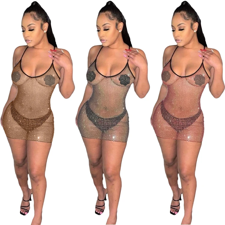 DUODUOCOLOR Transparent gauze hollow out bright silk sexy womens night club dress stylish sleeveless clothing D97697
DUODUOCOLOR Transparent gauze hollow out bright silk sexy womens night club dress stylish sleeveless clothing D97697